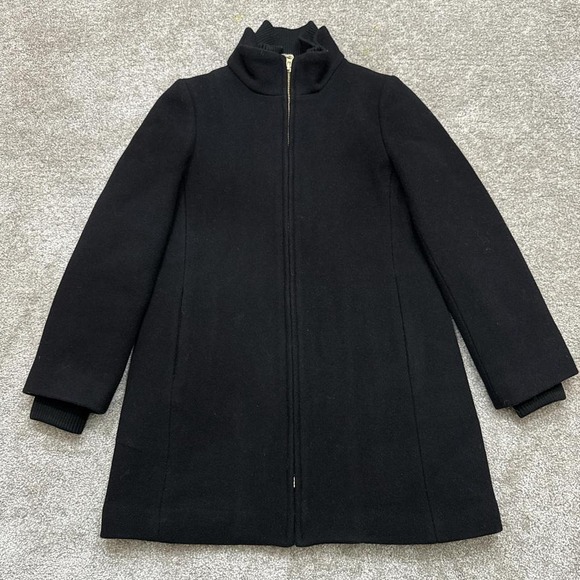 J.Crew Women's Italian Stadium-Cloth Coat by Nello Gori Black Size 2 Petite - Picture 1 of 8